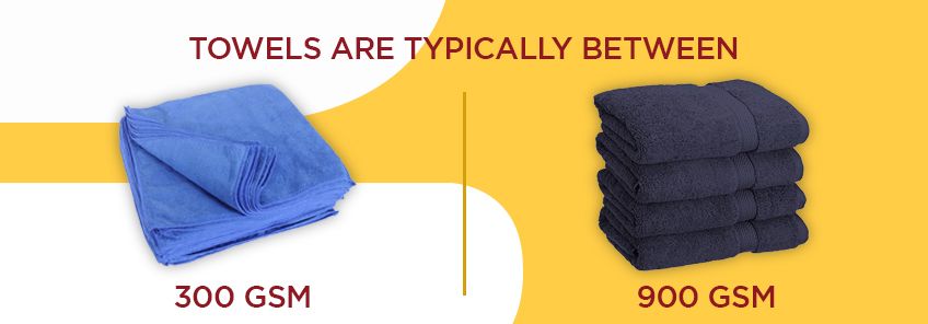Towels are typically between 300-900 GSM.