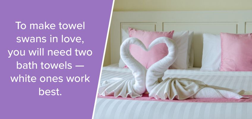 Towel Swans in Love
