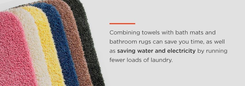can you wash bathroom rugs with towels