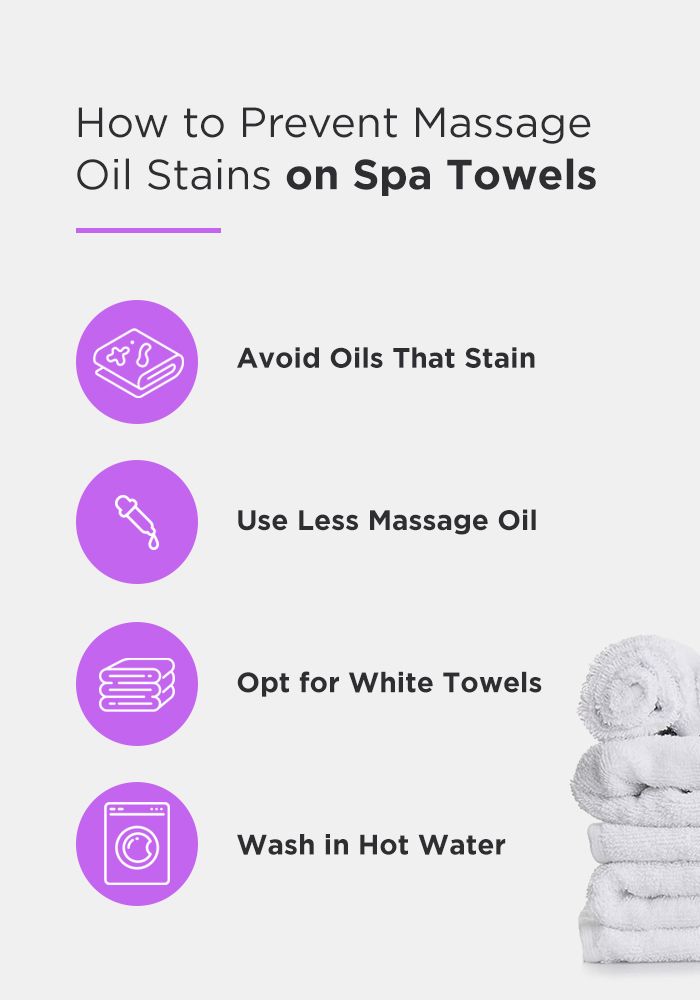 prevenir el aceite de masaje en toallas