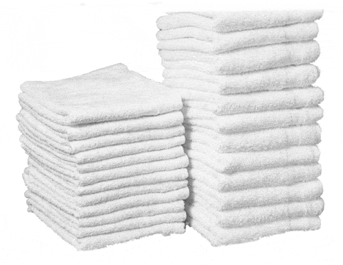 100% Cotton Bath Towels-6 Pack-22x44 inches-White-6.0 Lbs 