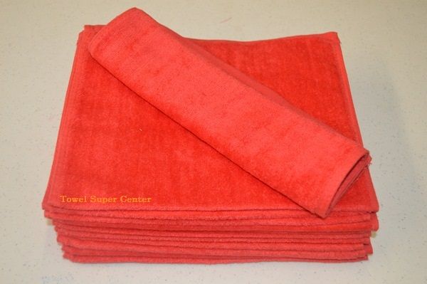 Red Terry Velour Wholesale Hand Towels
