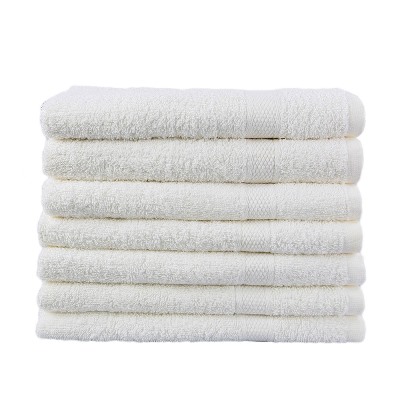 6 pack premium plush absorbent white cotton hotel bath towels large 27x54 17# 