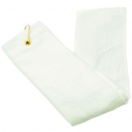 White Terry Velour Gold Towels with Tri-Fold Grommet Wholesale