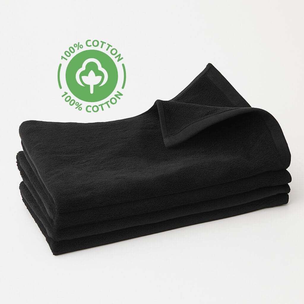 Black fingertip towels 11x18 inches made of 100% cotton