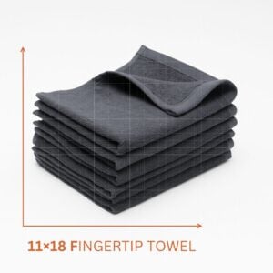 Charcoal gray fingertip towels 11x18 inches made of soft cotton