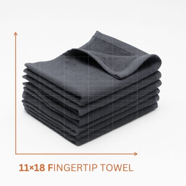 Charcoal gray fingertip towels 11x18 inches made of soft cotton