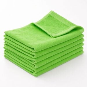 Wholesale lime green fingertip towels 11 by 18 inches in 100% pure cotton fabric