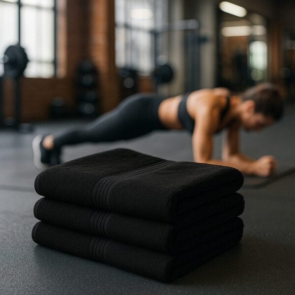 22x44-Premium Black Bath towels in Bulk 100% Cotton - Image 2