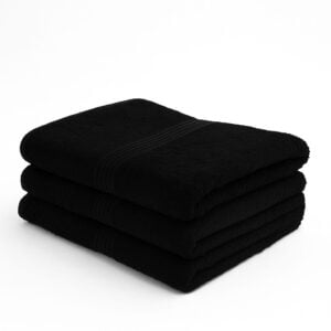 Premium black bath towels 22x44 inches made of 100% cotton in bulk