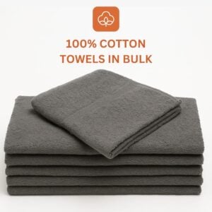 Premium charcoal grey bath towels 22x44 inches
