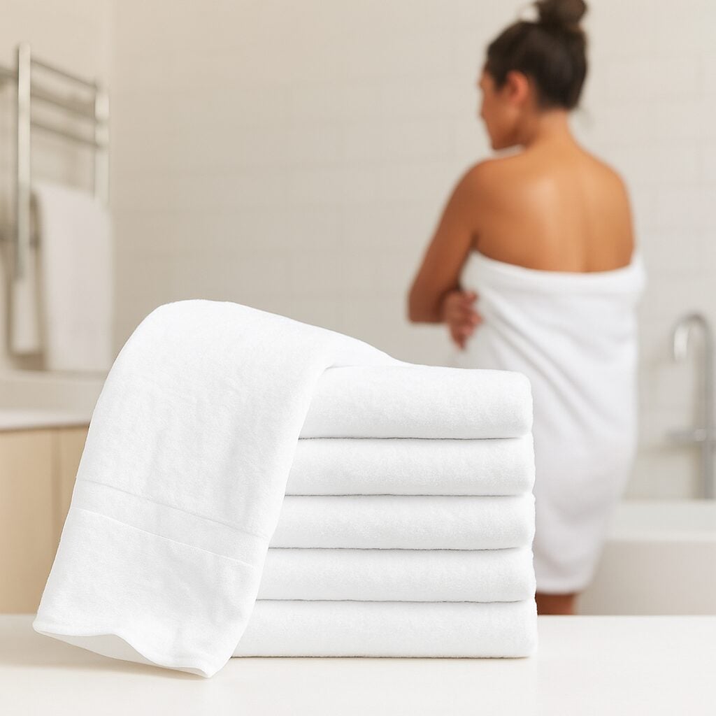 24X48-Premium White Bath towels 100% Cotton - Image 2