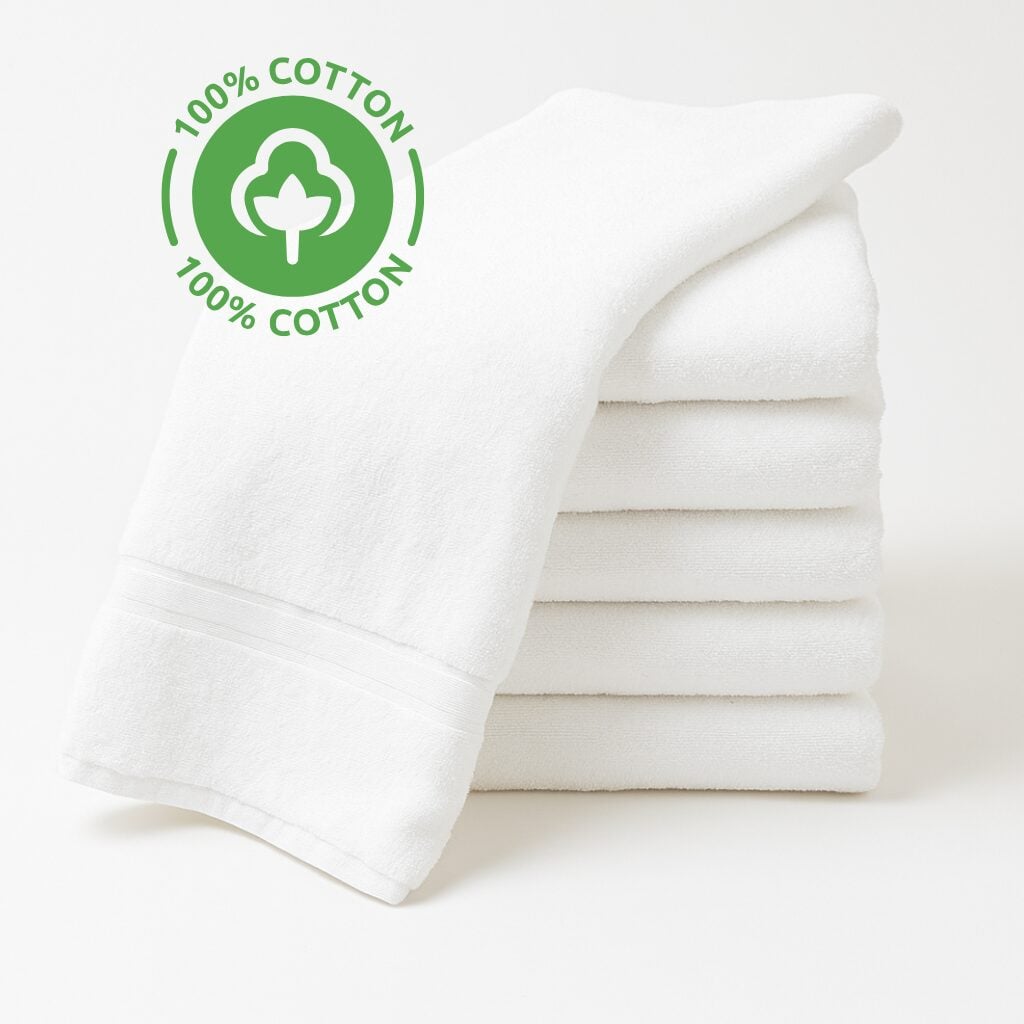 24x48 premium white bath towels made from 100% cotton
