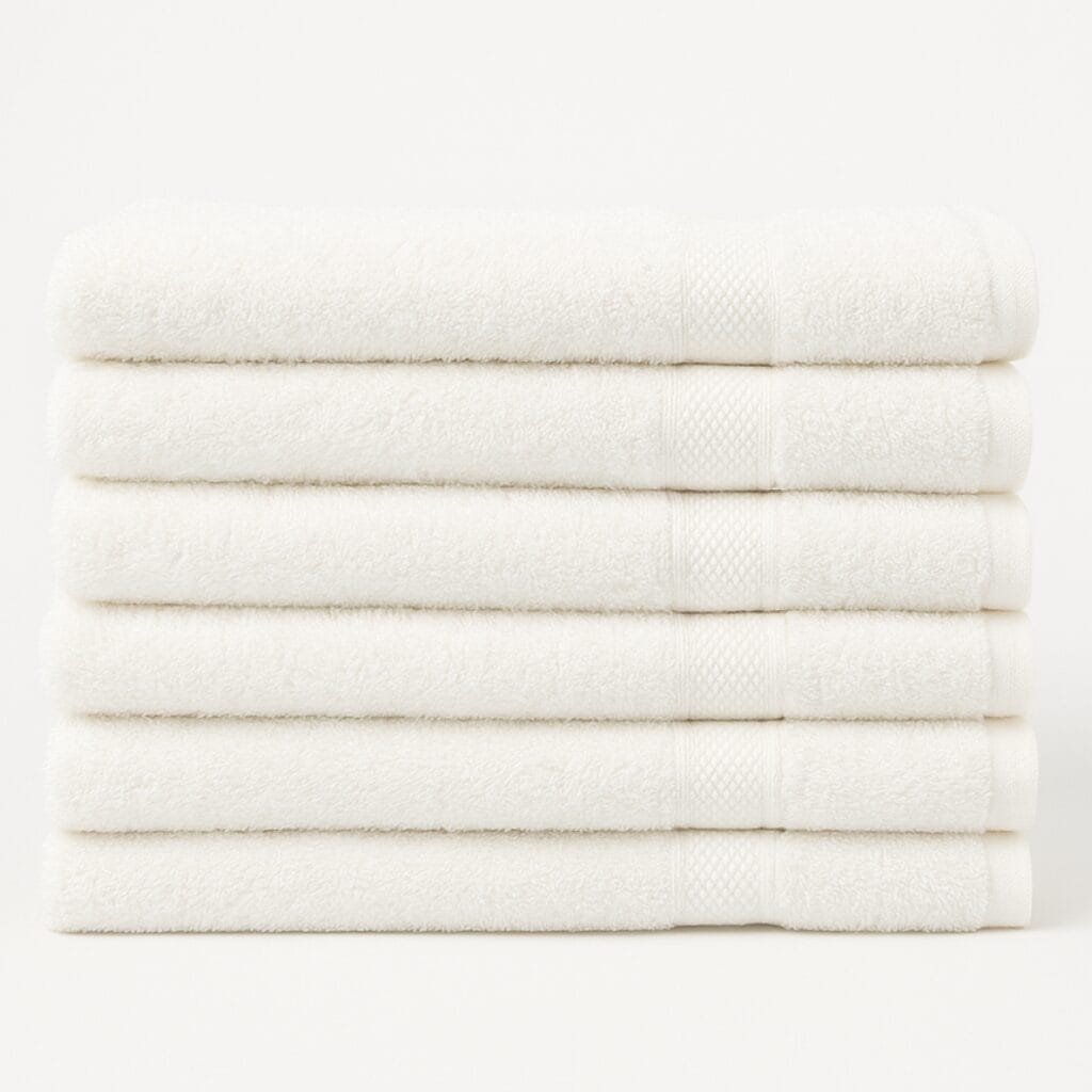 24x50 premium white gym bath towels made from 100% cotton