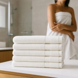 Premium 100% Cotton Wholesale White Bath Towels