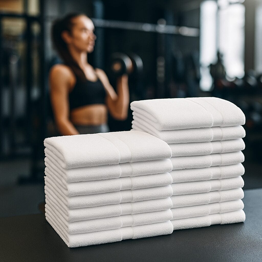 20x40 white economy towels ideal for gym and fitness use