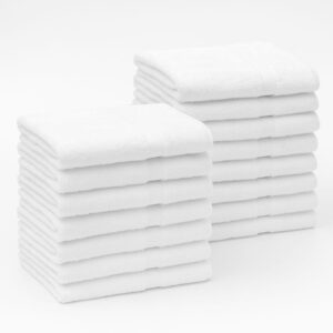 Economy white gym bath towels 24x50 inches made of 100% cotton