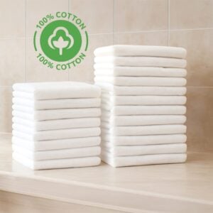 White gym bath towels 22x44 inches made of 100% cotton economy quality