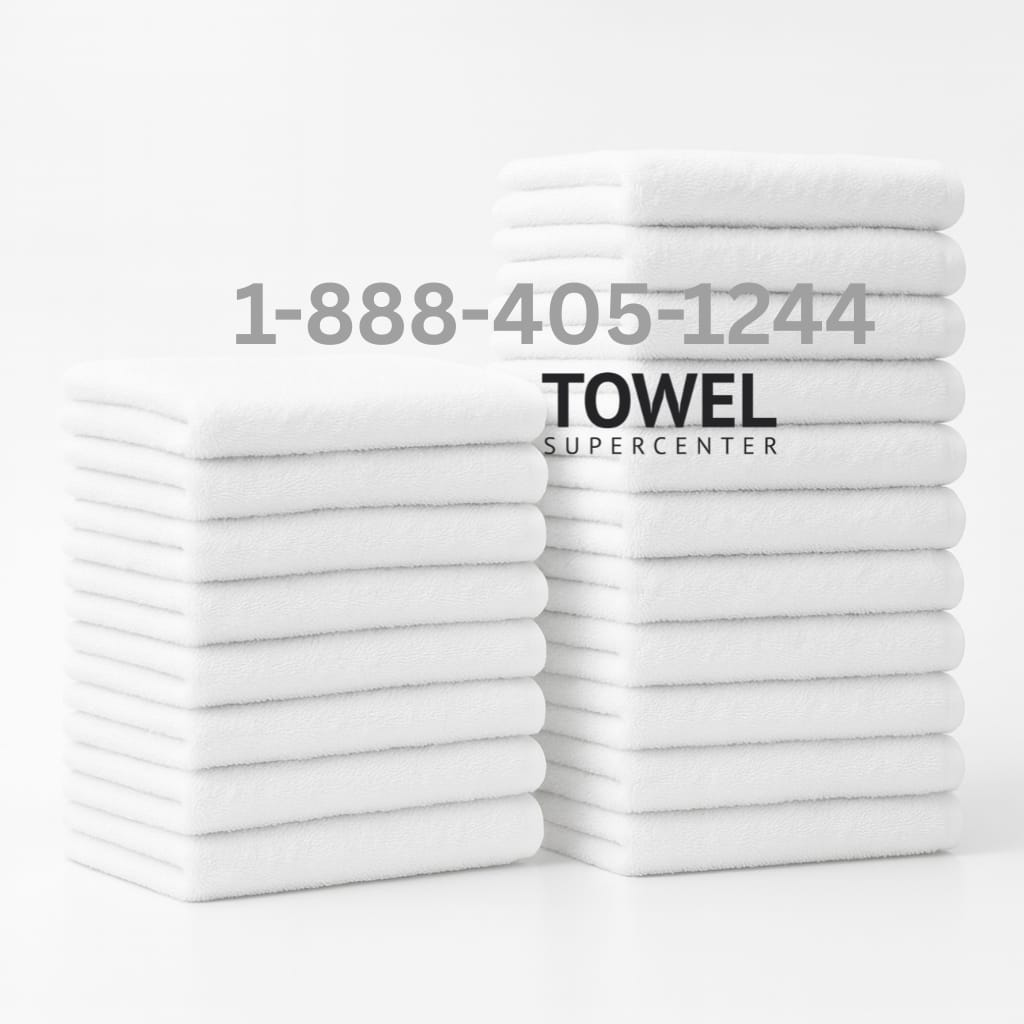 White gym towels 20x40 economy size for fitness centers