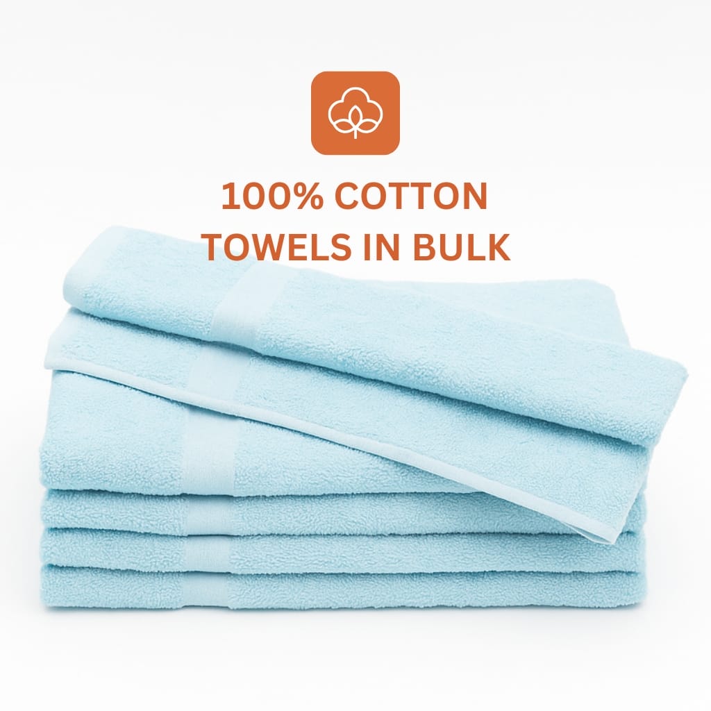 Premium aqua blue hand towels 15x25 inches made of 100% cotton