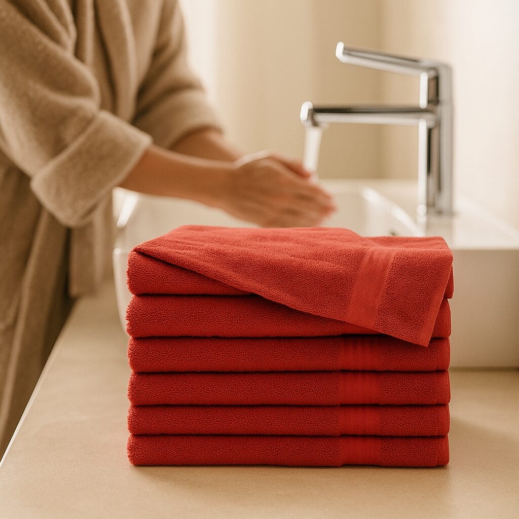 15x25- Premium Burgundy hand towels 100% cotton - Image 2