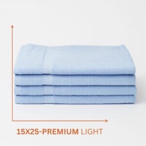 light blue hand towels 15x25 inches made of 100% cotton