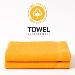 absorbent 15x25 orange cotton hand towels for gyms or salons