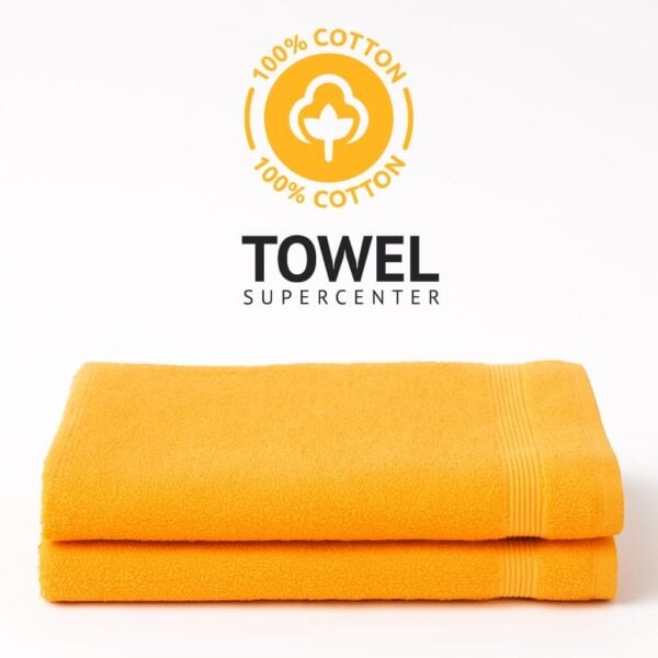 absorbent 15x25 orange cotton hand towels for gyms or salons