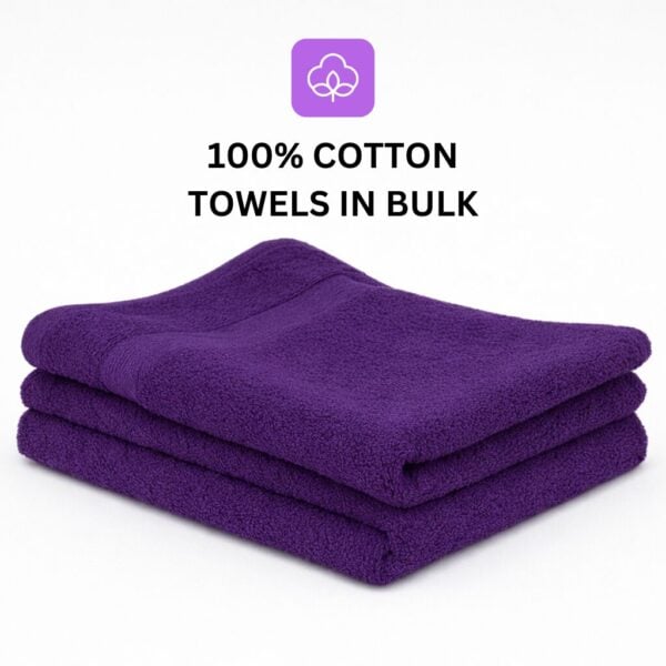 quality 100% cotton purple hand towels 15x25 premium grade