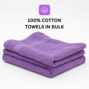 quality 100% cotton purple hand towels 15x25 premium grade