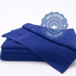 Soft and absorbent 15x25 royal blue cotton hand towels for gyms or spas