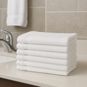 15x25 premium white hand towels 100 percent cotton in bulk