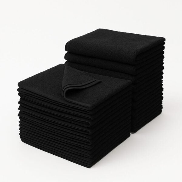 16×26 black bleach-resistant hand towels made from 100% cotton