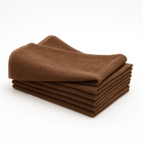 100% cotton dark brown bleach-resistant hand towels in bulk