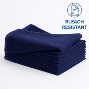 16x26 navy blue bleach-resistant hand towels made of 100% cotton