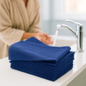 16x26 navy blue bleach-resistant hand wholesale towels