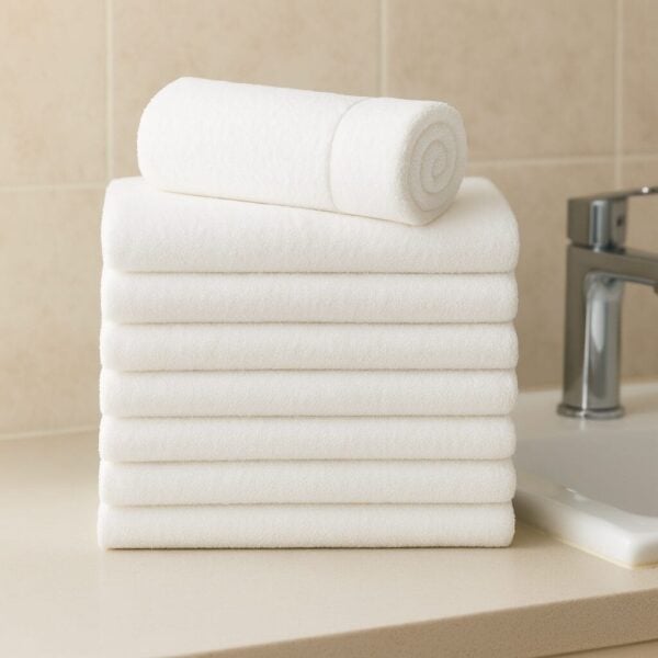 16x27-Economy White hand towels 100% cotton - Image 2