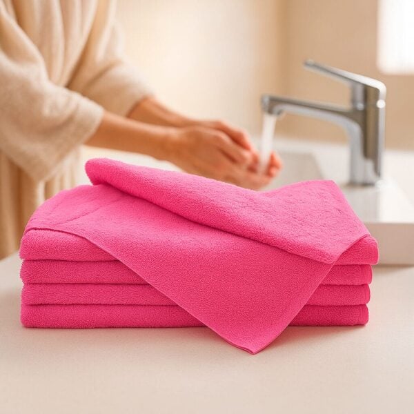16x27- Premium Hot Pink hand towels 100% cotton - Image 2