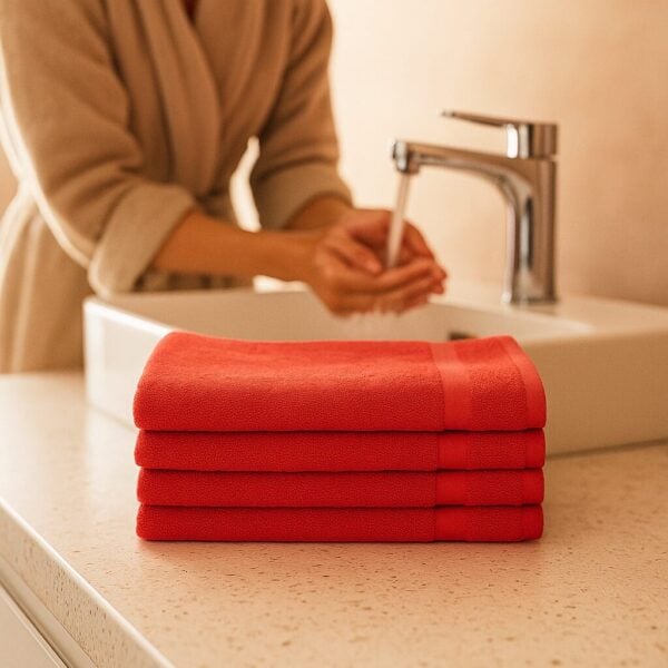 16x27- Premium Red hand towels 100% cotton - Image 2