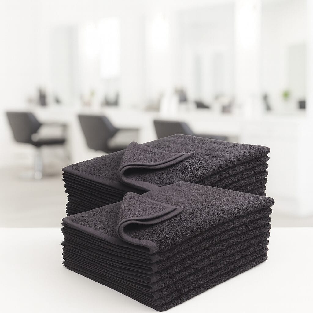 100% Cotton Wholesale Black Bleach Resistant Hand Towels
