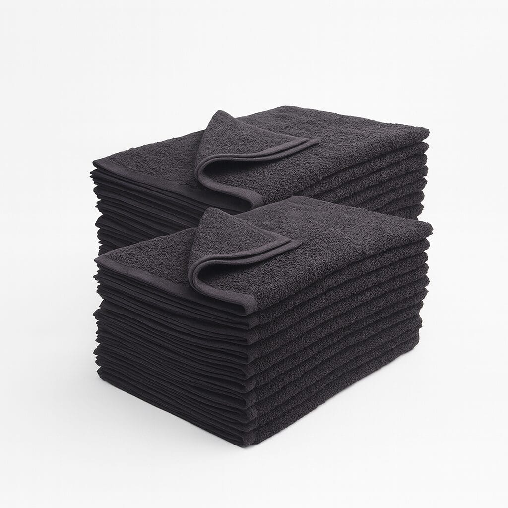 100% Cotton Wholesale Black Bleach Resistant Hand Towels