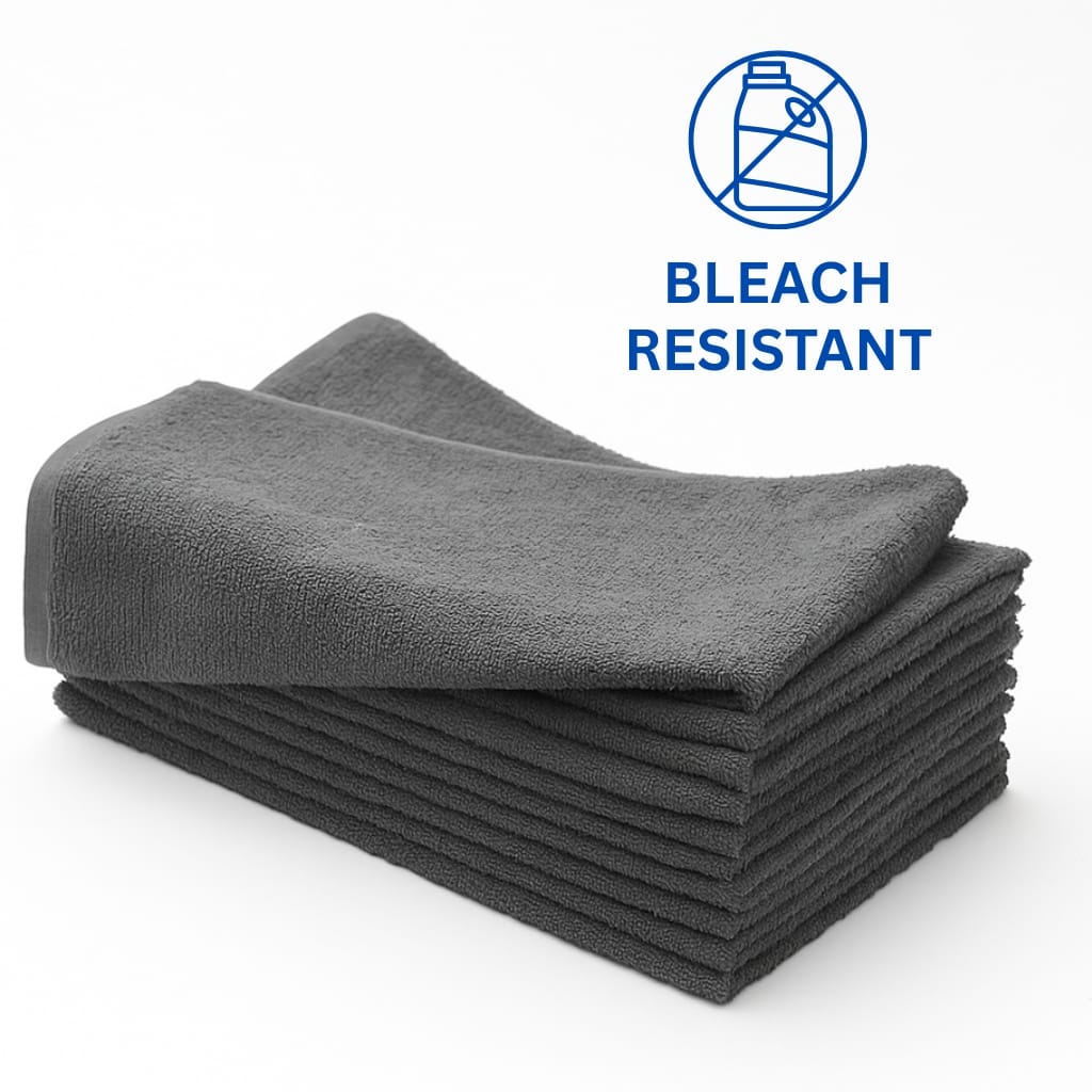 100% cotton charcoal bleach-resistant hand towels, 16x28 size