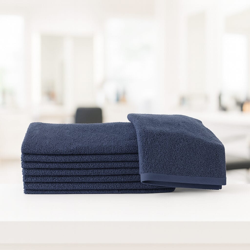 16x28-Navy Blue Bleach Resistant Hand towels 100% Cotton - Image 2