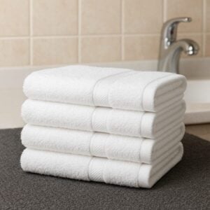 24x48 white hotel bath towel made from 100% cotton