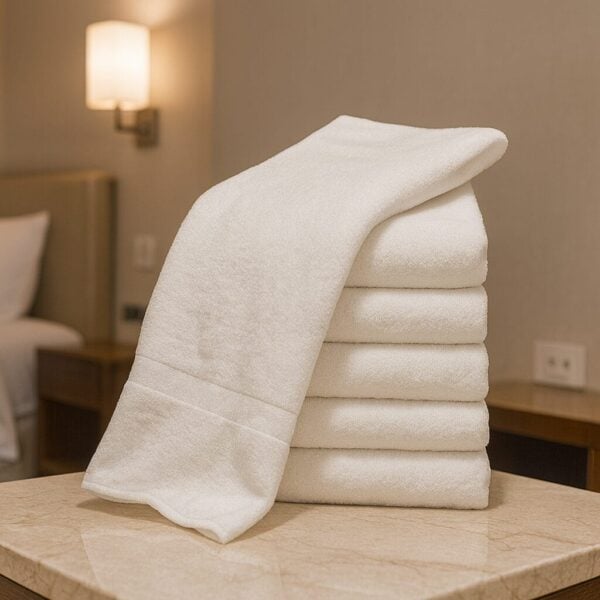 24X48-Hotel Bath towels Premium White 86/14 Blend - Image 2