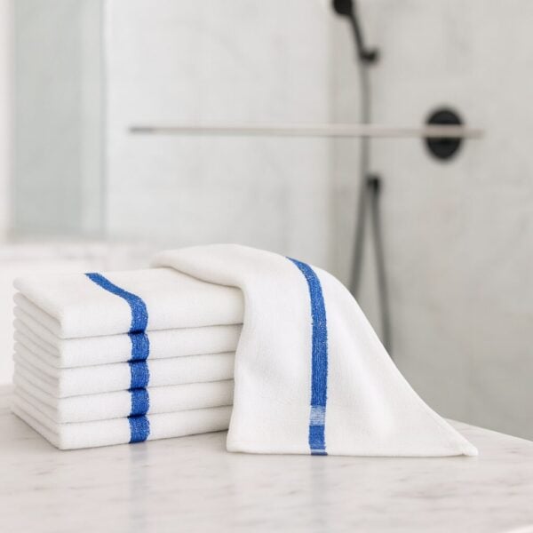 Grooming 22X44-Bath towels w/Blue Stripe - Image 2