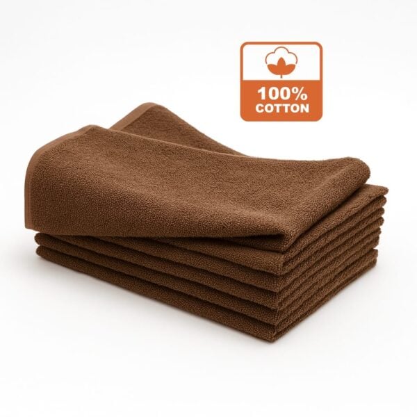 16x26 dark brown bleach-resistant hand towels made from 100% cotton