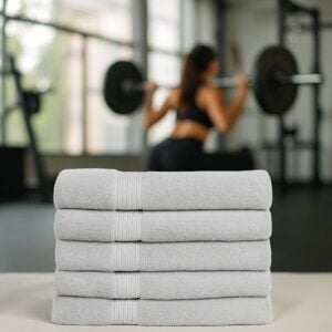 Wholesale silver grey gym towels 22x44 for bulk orders