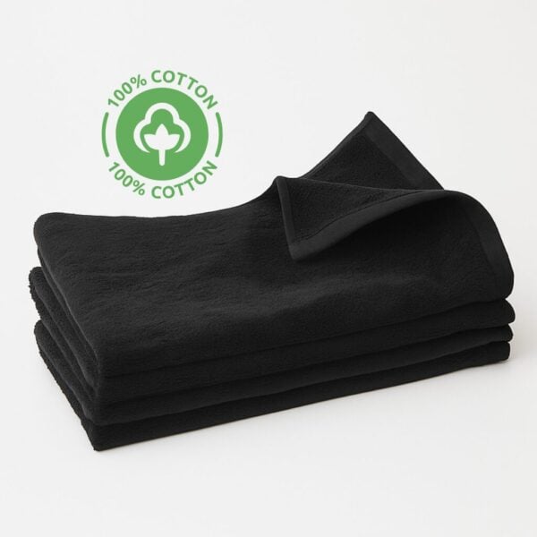 Black Terry Velour Hand Towels Wholesale