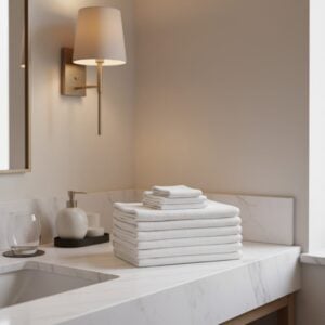 white hand towel in bulk - 15x25 inch 86/14 blend cotton